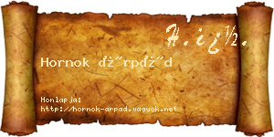 Hornok Árpád névjegykártya